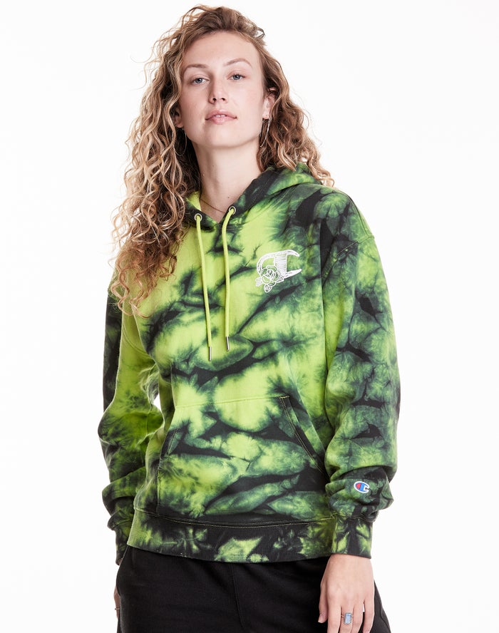 Sudadera Con Capucha Champion Mujer - Galaxy Dye ( Verde/Negras ) 3672158-WJ